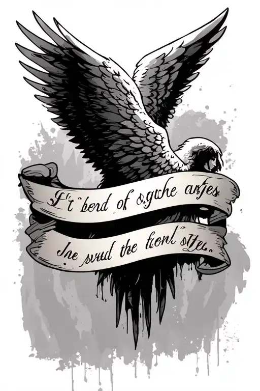 Guardian Angel Wings With A Saying In Between The Wings