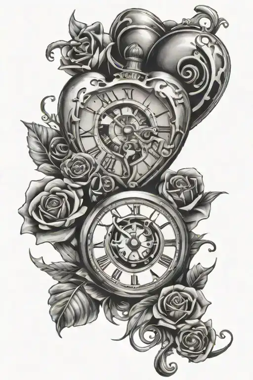 Broken Heart And Timepiece Sleeve
