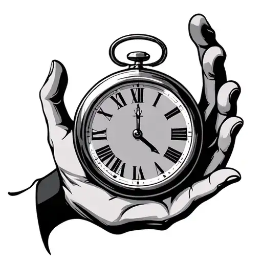 Hand Holding A Clock