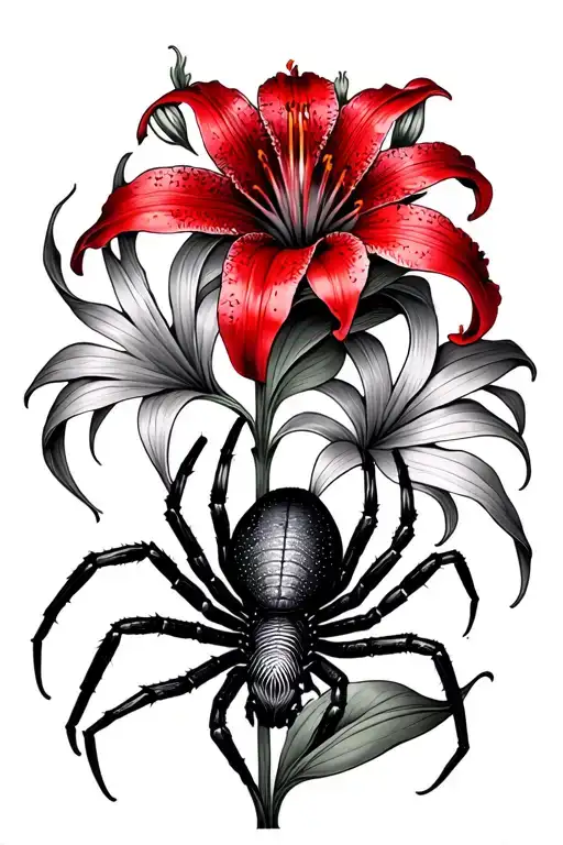 Gemini Sign And Red Spider Lily Flower
