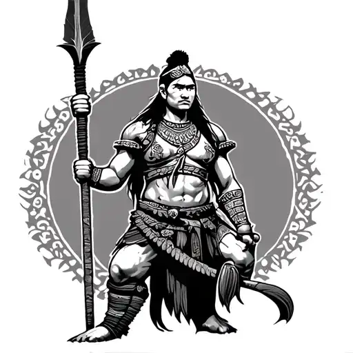 Filipino Warrior Holding Spear