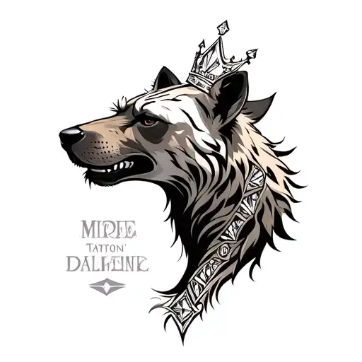 Fierce Hyena With Kings Crown Diamonds