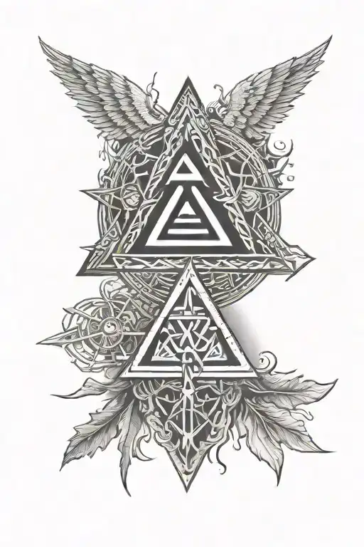 Vegvisir & Valknut Symbol