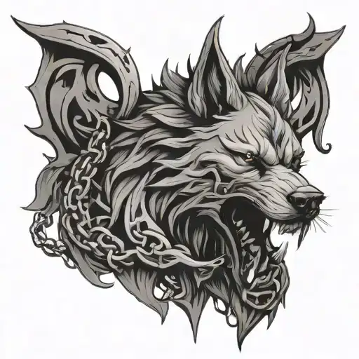 Fenrir Chained To Yggdrasil