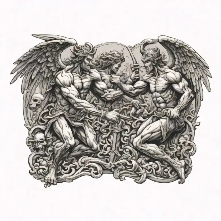 Angels And Demons Fighting