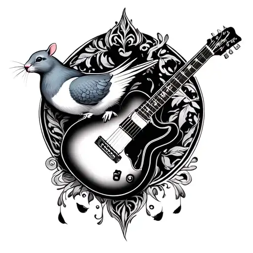 Guitar With Rat And Turtledove
