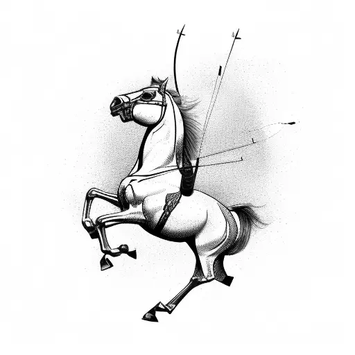 An Elegant Horse Leaping Over An Archery Target