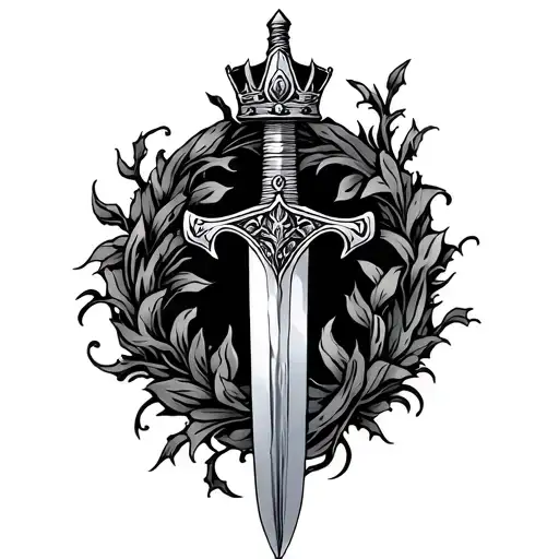 Sword With Crown And Vines