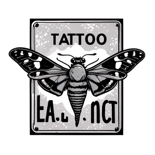 Moth With Light Source And Street Sign