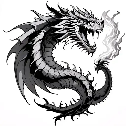 Dragon Breathing A Scorpio Fire Balll