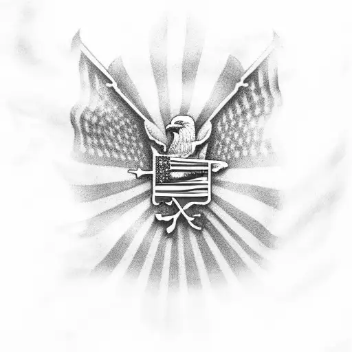 Usa Flag With Christian Cross