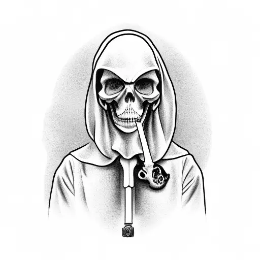 Grim Reaper Holding Stopwatch