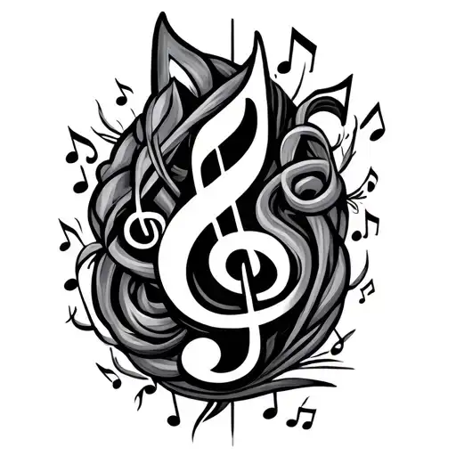 Quints And Music Notes Intertwined