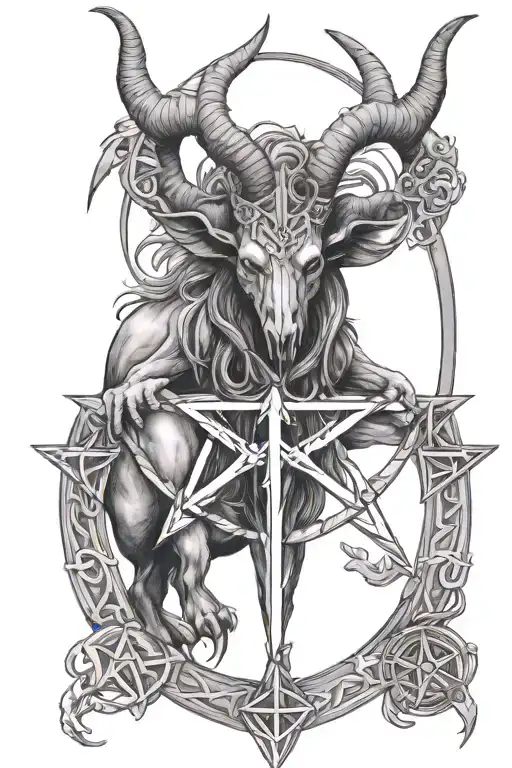 Baphomet And Pentacle Symbol