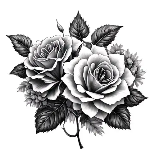 Hydrangea Lily And Rose Intertwined