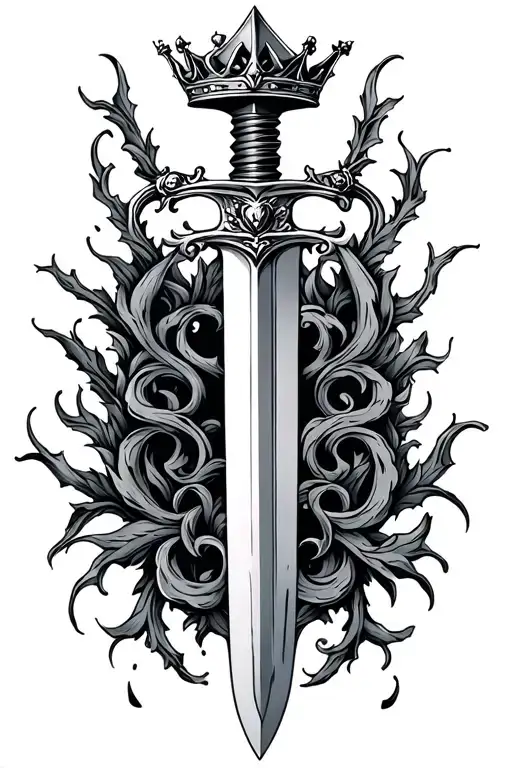 Sword With Crown And Vines