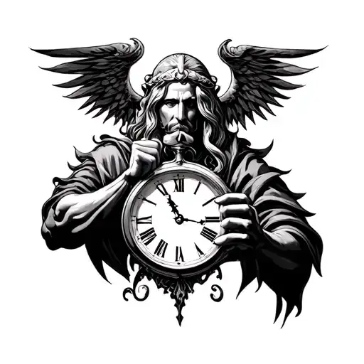 Saggitarius Holding A Clock