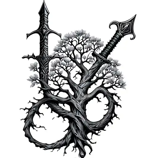 Tree Of Life Dagger Intertwined