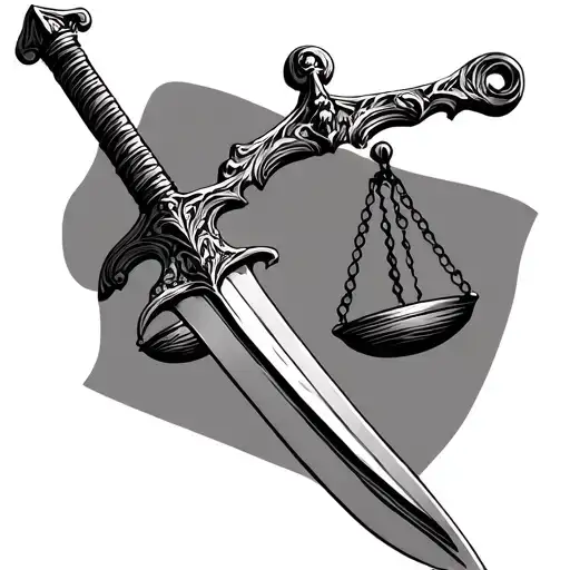 Sword With Scales Of Justice