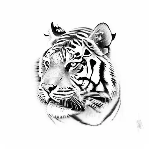 Rose With Tiger And Fillers Leg Piece