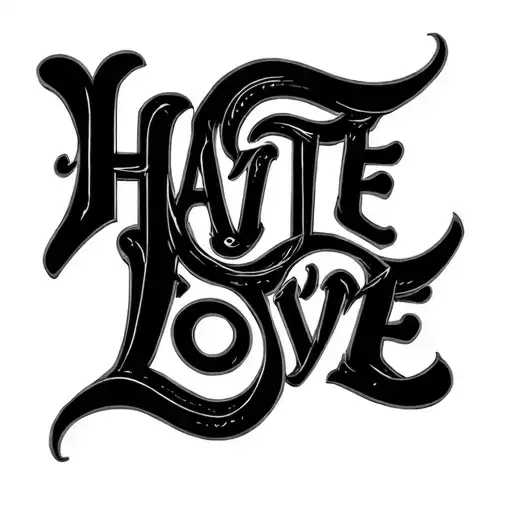 Hate Love Word Ambigram