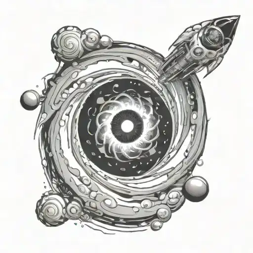 Space Blackhole Inside Of Wormhole