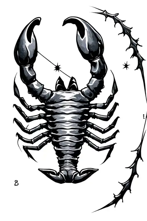 A Sketch Style Tattoo Design Of The Scorpio Constellation