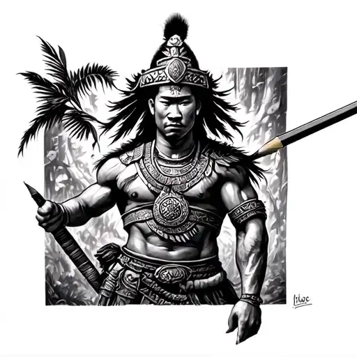Filipino Warrior Holding Pencil