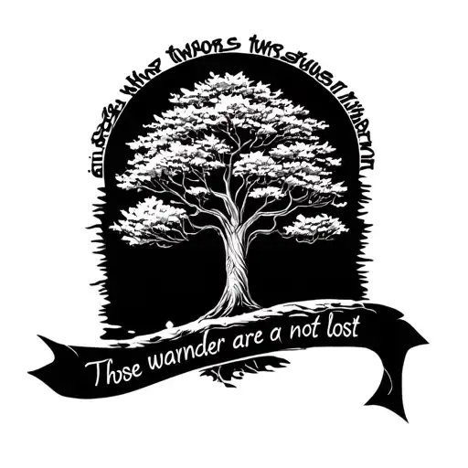 Those Who Wander Are Not Lost And A Family Tree With 3 Kids Names On It