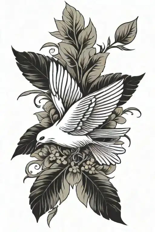 Cross Dove Banner Olive Branch