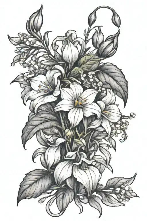 Lily Of The Valley Violet Morning Glory Cosmos Narcissus