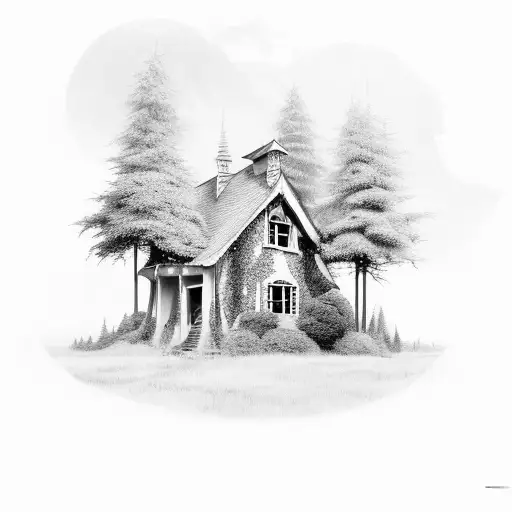 Dark Forest With House
