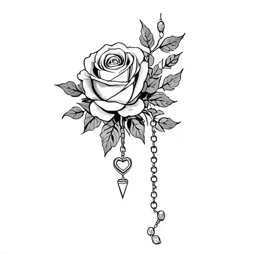 Rose Bouquet Rosary Heartbeat Line Forming