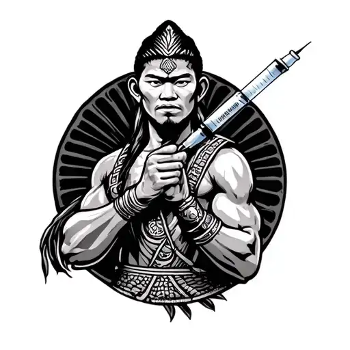 Filipino Warrior Holding Syringe