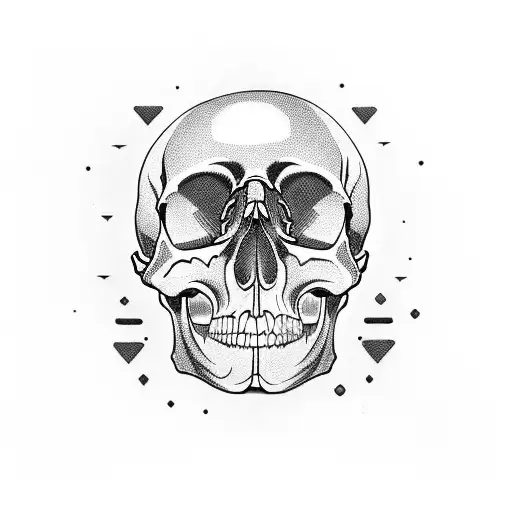 Human Skull With Stitch