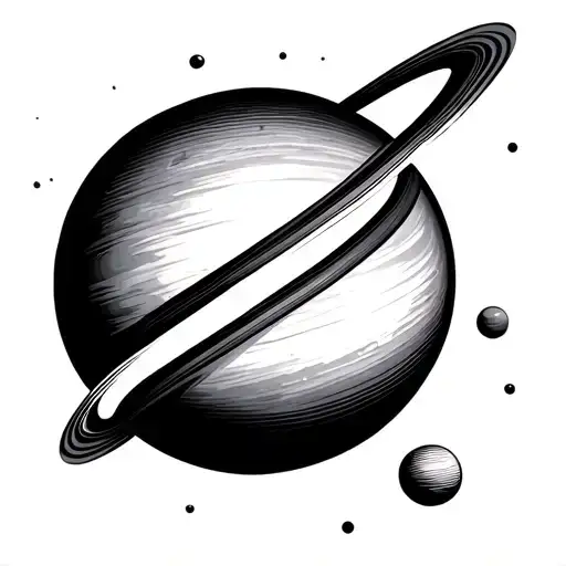 Minimalist Planet With 3 Rings Each Different Lengths