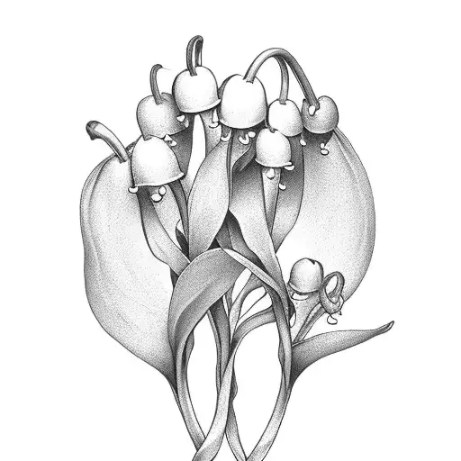 A Lily Of The Valley Intertwined With An Open Book