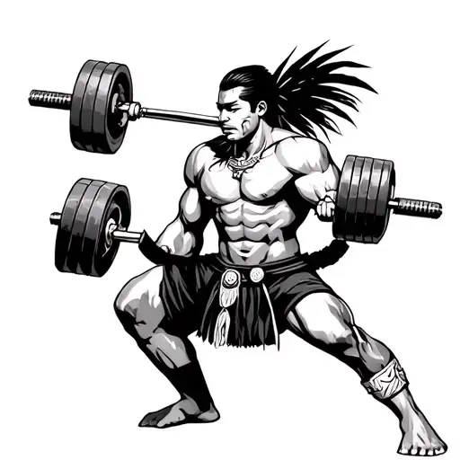 Filipino Tribal Warrior Lifting Weights