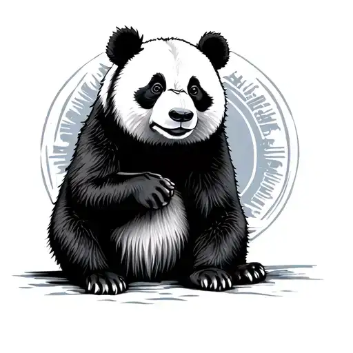 Panda Wolf Bear Sitting