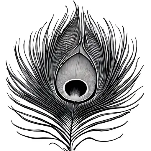 Sky With Ray Of Light Shining On A Peacock Feather