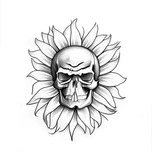 Sunflower And Skull