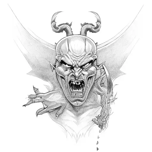 Man Fighting His Demon