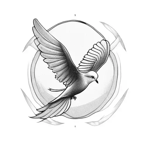 Dove Flying In The Sun Spiritual