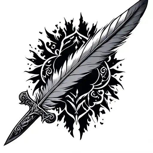 Dagger With A Feather Handle