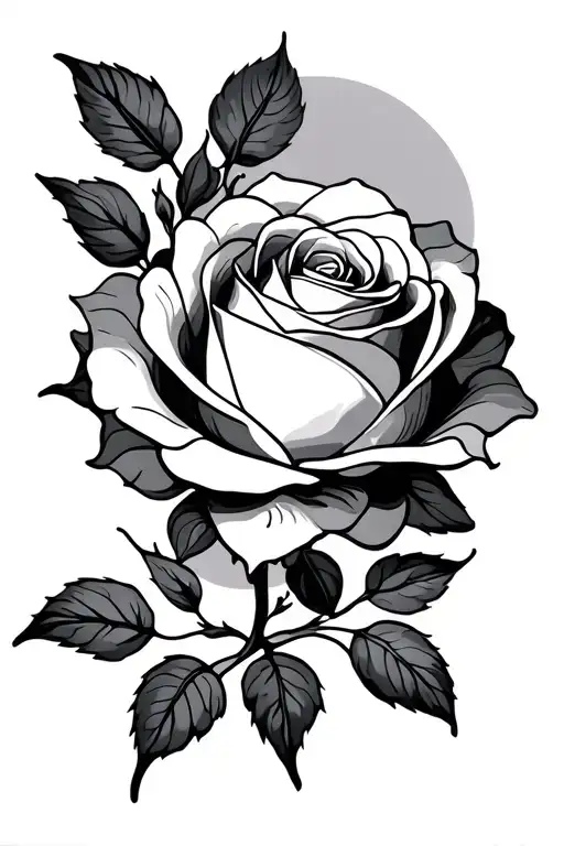 Fine Line Simple Rose