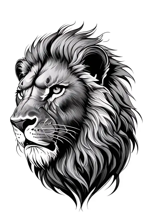 Lion Head With Scar Incorporated