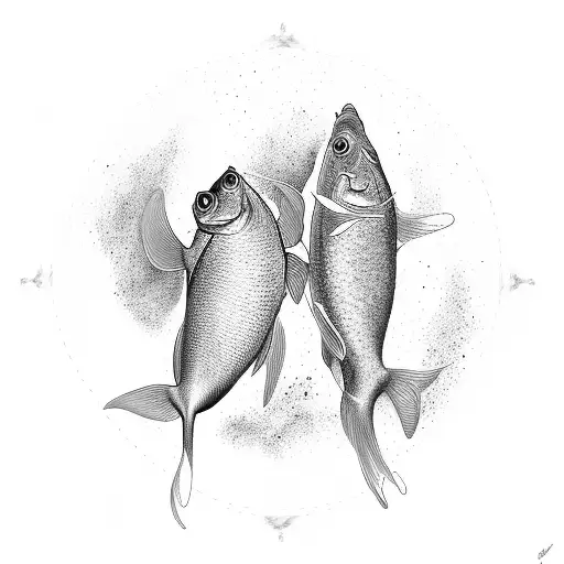 Two Coi Fish Swimming At Each Other In Circle