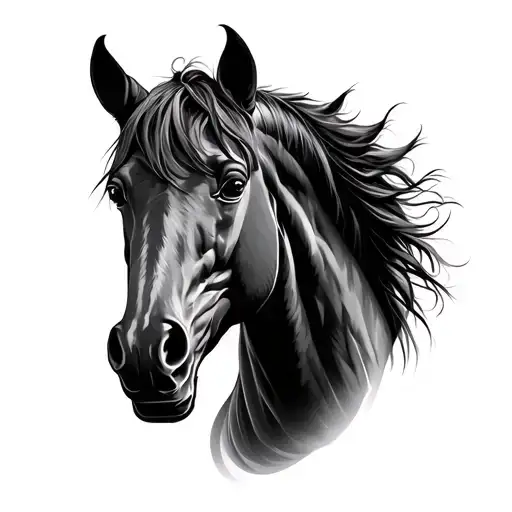 Horse Head Realistic Portrait
