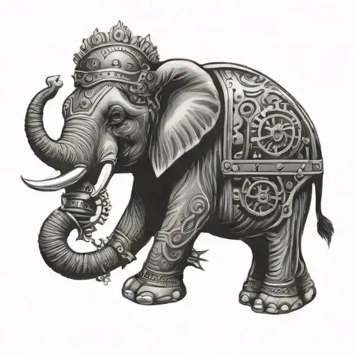 Elephant With Machine Gun