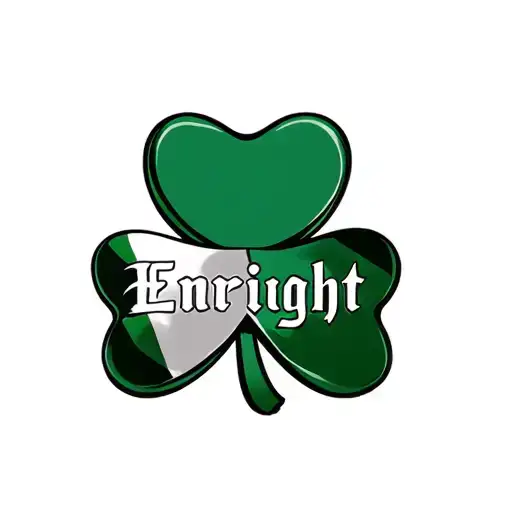 Irish Flag Shamrock With Enright Name